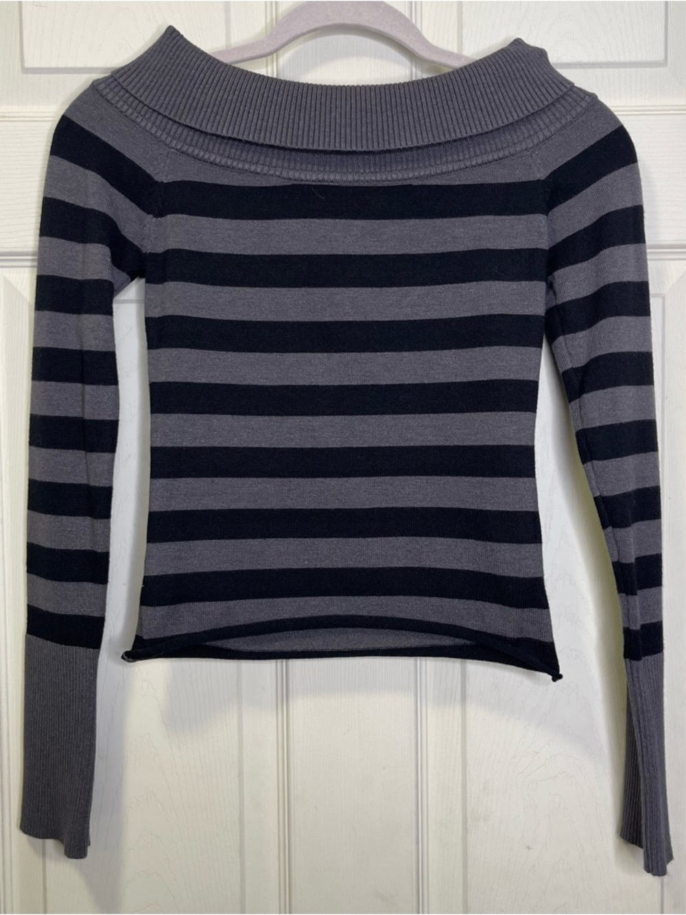 Edikted Womens Melody Fold Over Sweater In Gray And Black Sz S